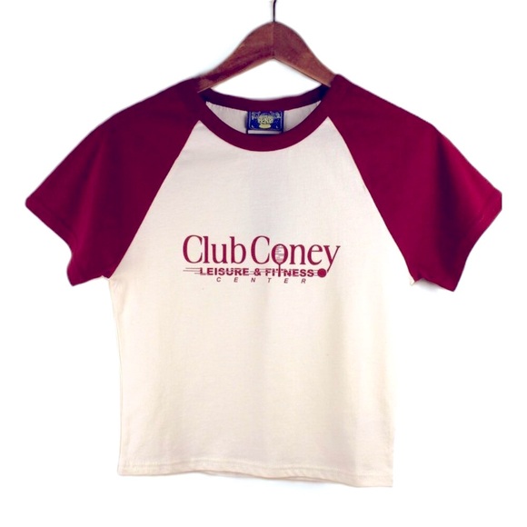 nwt CONEY ISLAND PICNIC Club Coney Cropped Cotton Baby Tee - Picture 2 of 6